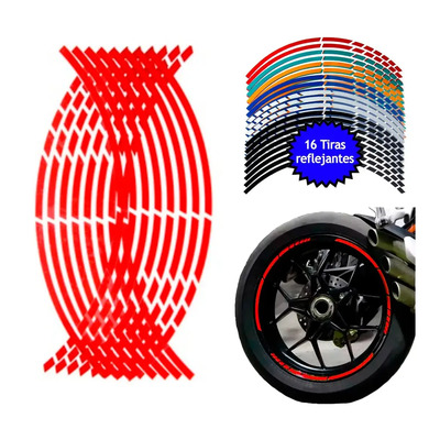 Sticker Calcomania Tira Cortes Reflejante Cinta Pegatina Auto Moto Bici Rin 15-18 Rojo | MercadoLibre