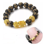 Pulsera Feng Shui Pixiu Nature Obsidiana Riqueza, 2 Unidades