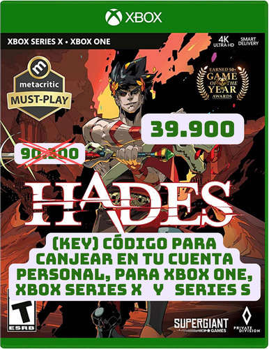Hades Xbox One, Series X Y Series S Código