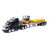 New Ray 1:43 Peterbilt 387 Plataforma Montacargas Pacas 1:43 Color Negro