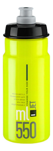 Caramañola Botella Bicicleta Elite Jet 550 Ml. - Color Amarillo