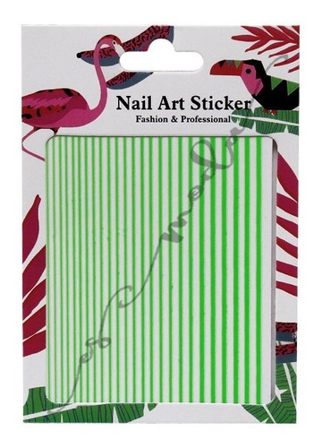 Pack 4 Sticker Lineas Flexibles Uñas Decoración Manicure