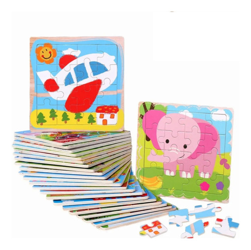 Rompecabezas Madera Para Niños. Pack 10puzzles