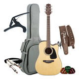 Kit Violao Takamine Folk Elétrico Gd12mce Ns + Acessórios