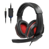 Audifonos Gamer Con Microfono Pc - P3 - P4 X-one S Celulares Color Rojo Con Negro