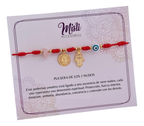 Pulseras De Protección Hilo Rojo De Los 7 Nudos Con Amuletos