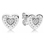 Aretes Pandora Signature Corazón En Plata S925 Original