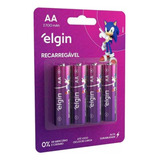 Kit Cartela 4 Pilhas Sonic Alcalina Aa Recarregável 2700 Mah