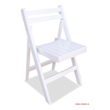 Silla Plegable De Madera Pino Laca Blanca - Eventos