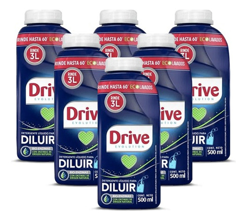 Drive Detergente Liquido Para Diluir 6 X 500 Cc