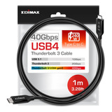 Cable Usb-c Edimax Usb4 Thunderbolt 3, 1 Metro/3,3 Pies, En