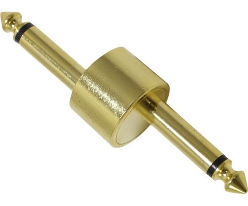 Plug Adaptador P10 Duplo Z Dourado Para Pedal Dlk