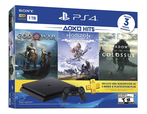 Ps4 Slim 1tb, 1 Controle, 1 Cabo, 3 Jogos Originais Físicos, 3 Meses De Gta5 E 1 Mês De Ps Plus Deluxe