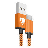 Cable De Datos Micro Usb V8 Carga Rápida 1 Metros Naranja 1m