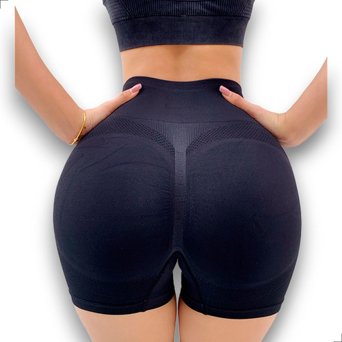 Short Levanta Bumbum Bermuda Modeladora Fitness Cintura Alta