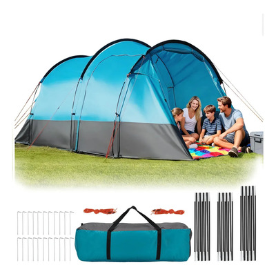 Casa Campaña 4.2*2*1.5m Grandes Tienda De Acampar Camping Para 8-10personas, Tienda de campaña familiar impermeable y resistente al viento con dos habitaciones con bolsa de transporte | Envío gratis