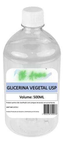 Glicerina Vegetal Usp 500ml Pura 100% + Laudo - Alimentícia