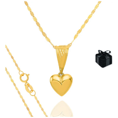 Collar Proveedores Joyeros Oro 10k Sólido Dije Corazón Cadena 40-50cm | Meses sin interés