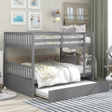 Tulib Modern Over Bunk Bed With Trundle, Convertible To 2 S.