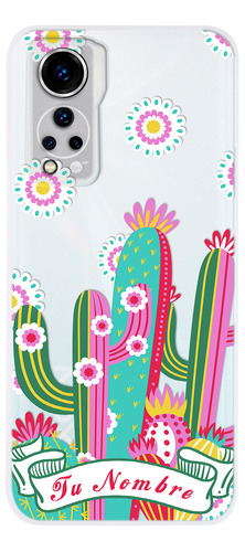 Funda Para Zte Diseño Mexicano Cactus Flores Con Nombre