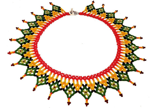 Collar Para Mujer Mostacilla Checa Artesanía Estilo Embera