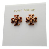 Aretes Tory Burch Logo Metálico Desgastado