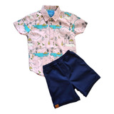 Set Conjunto Para Niño De Short Y Camisa Casual