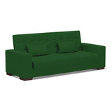 Sofá Cama 210cm Beesley Veludo Luxo Verde - Gran Belo