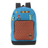 Mochila Escolar Infantil Luxcel Super Mario Azul - Ms46