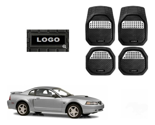 Tapetes 4pz Charola 3d Logo Mustang Gt 2000 2001 2002 2003