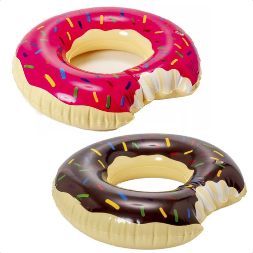 Boia Donuts Inflável Piscina Linda Decoração Cores 60 Cm