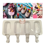 Molde Silicona 4 Helado Paleta Icepop Lisos  Belgrano