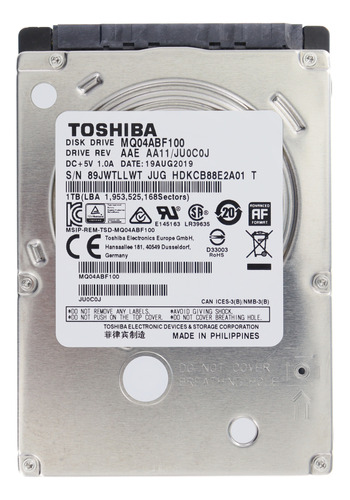 Hdd Toshiba 1tb Sata 2.5  Para Laptop