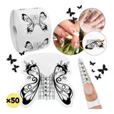 X50 Moldes Mariposa Uñas Esculpidas Acrilicas Gelificadas