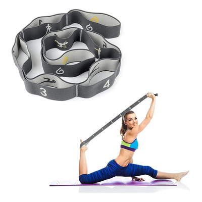 Banda De Estiramiento Yoga Sportisimo Elastica Liga Pilates Color Gris