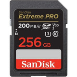 Cartão Sandisk Extreme Pro Sd Xc 256gb Uhs-i 200mb/s V30 U3 