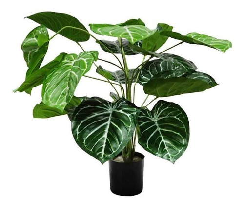 Planta Artificial Decorativa Caladium Verde De 50cm