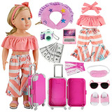 17 Pcs Doll Travel Set Maleta American Doll Accesorios ...