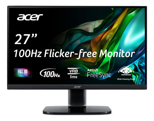 Acer Kb272 Ebi Monitor De Oficina Para Juegos De Marco Cero.