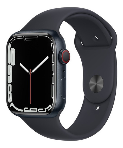 Apple Watch Series 7 (gps + Cellular, 45mm) - Caixa De Alumínio Meia-noite - Pulseira Esportiva Meia-noite - Distribuidor Autorizado