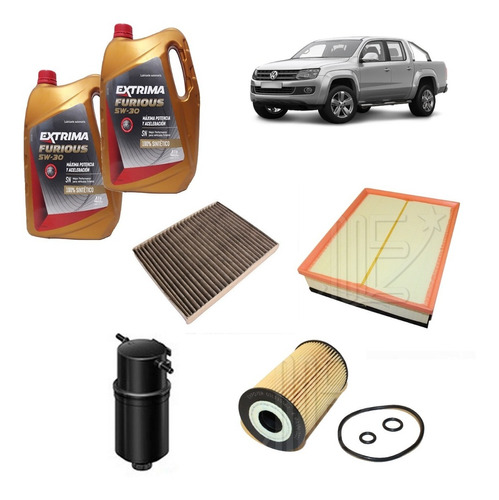 Kit 4 Filtros Vw Amarok Aceite 5w30 Sintetico 8lts