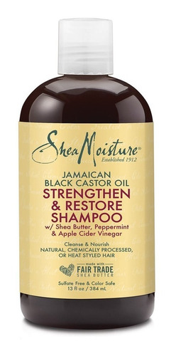 Shea Moisture Shampoo Jamaican Black Castor· Fuerza Restaura