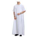 Thobe Musulmán Árabe Islámico Masculino Manga Corta Thawb