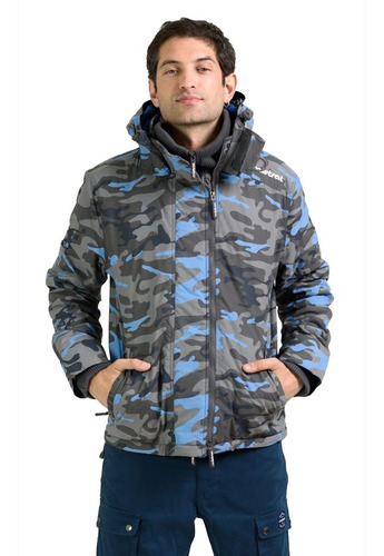 Campera Abrigo Nailon Polar Camuflada Hombre Mistral 70047