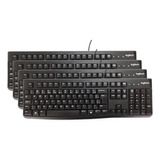 Kit 4 Teclado Cor Preto Usb Básico Brasil Ç Abnt2 Teclas +nf