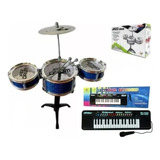 Kit Musical Infantil Mini Bateria + Teclado Piano Nf