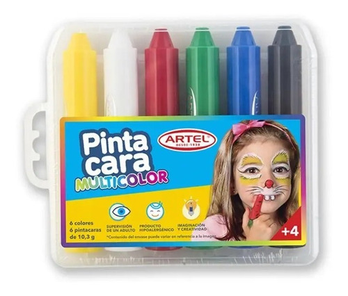 Lapices Pinta Cara 6 Colores Artel