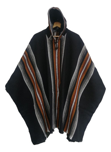 Poncho Negro Tradicional Grueso 