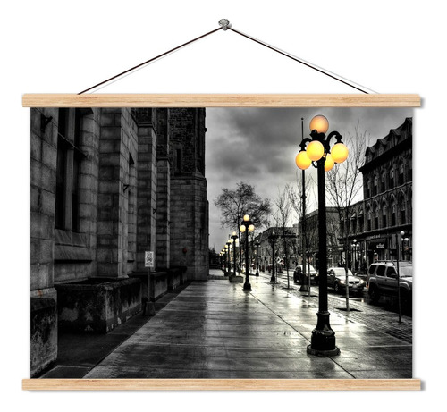 Poster Pergamino Calle Iluminada Faroles 60x90cm