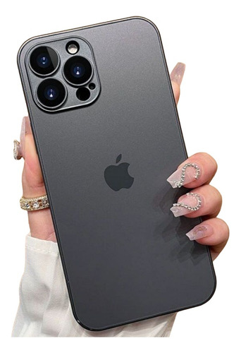 Funda Ag Glass Negro Grafito Mate Case Premium Para iPhone